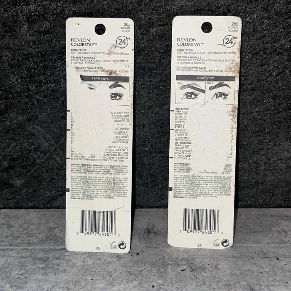 2 New  Revlon ColorStay Waterproof Brow Pencil- 205 Blonde